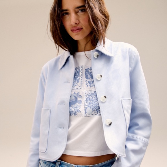 A&F Vegan Suede Button-Through Jacket - Picture 2 of 10